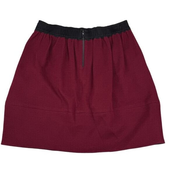 Sandro Joviale Wool Bordeaux Red Black Mini Skirt Women's Size 4 - Picture 6 of 7